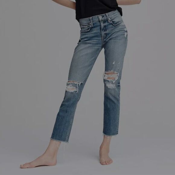Rag & Bone New York Dre Low-Rise Ankle Slim Boyfriend Jeans – Size W 26 - Picture 2 of 14